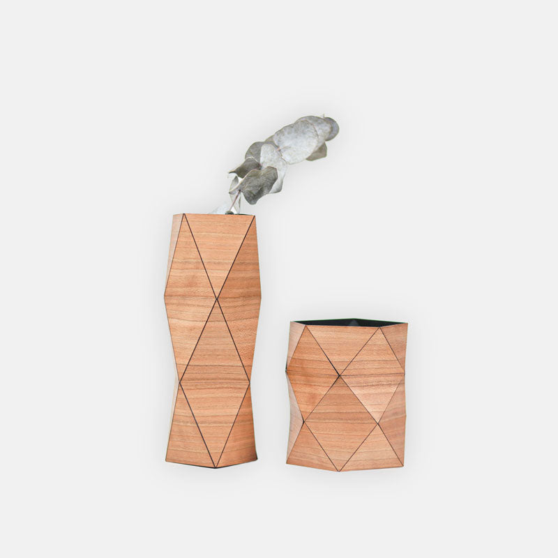 Origami wooden vase, 2 pieces