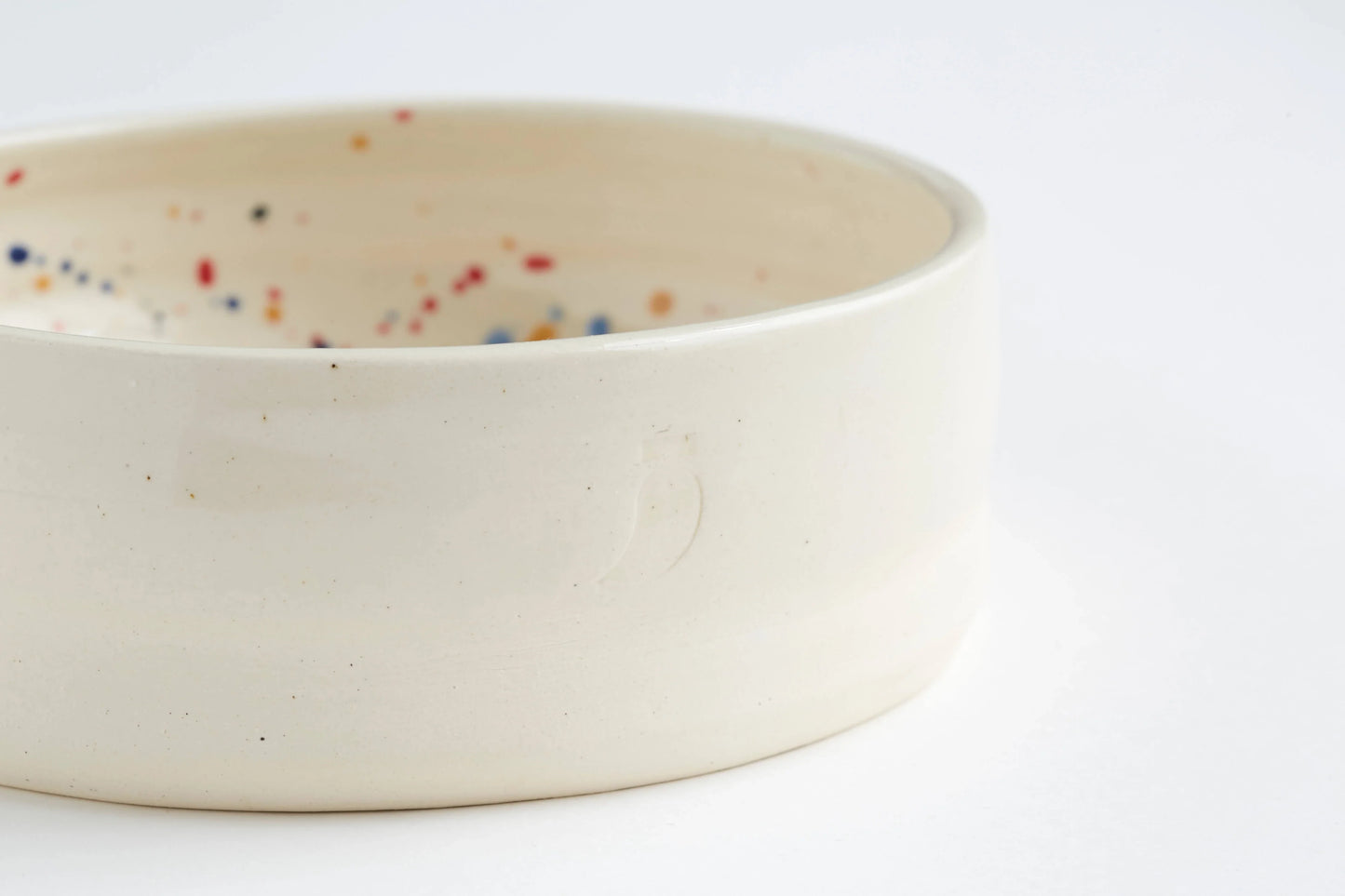 Handmade Splatter Ceramic Dog Food Bowl