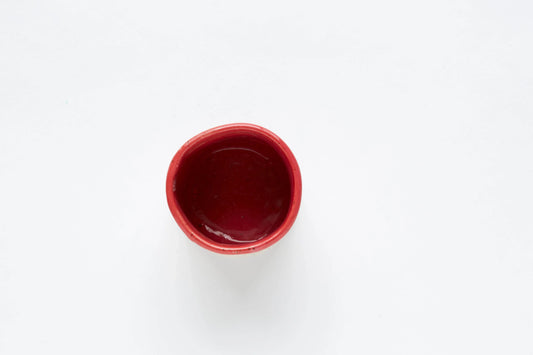 Handmade red ceramic cup