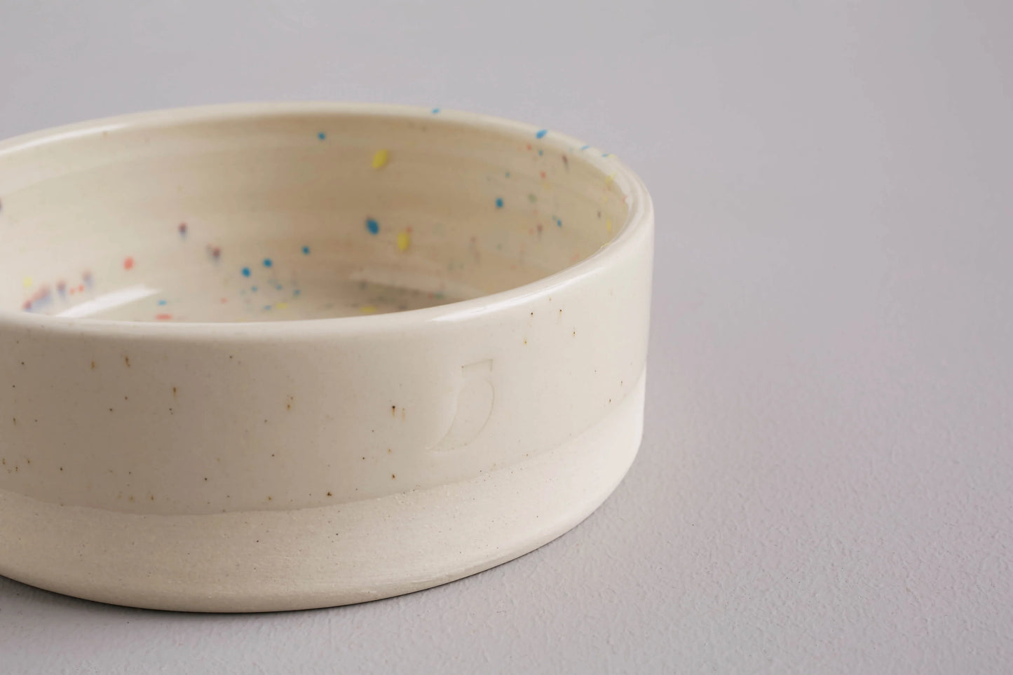 Handmade Splatter Ceramic Dog Food Bowl