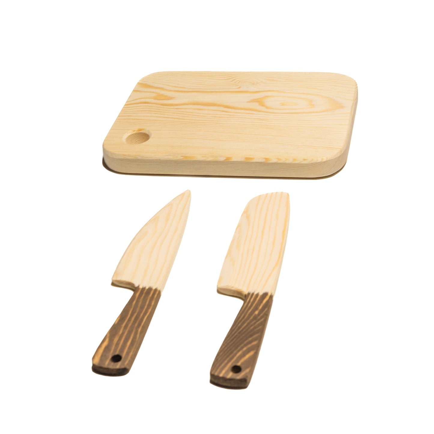 Kitchen board with Montessori knives 