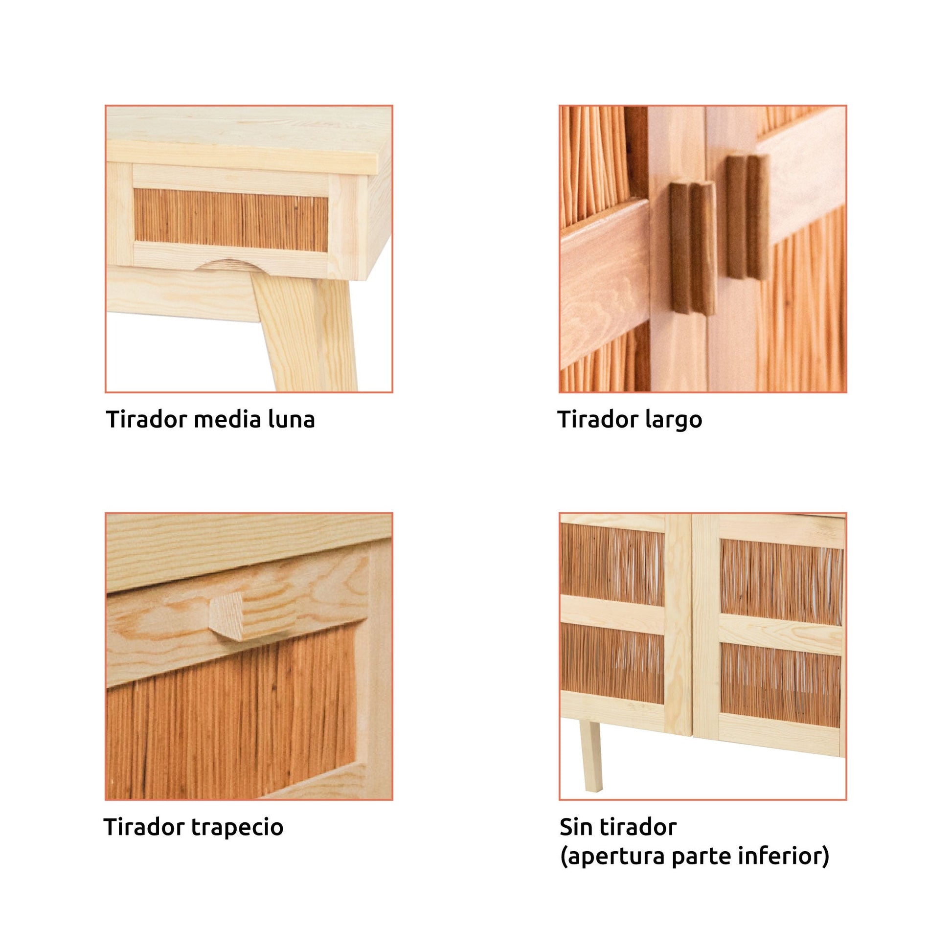 Tiradores de madera para muebles - ¡diferentes especies