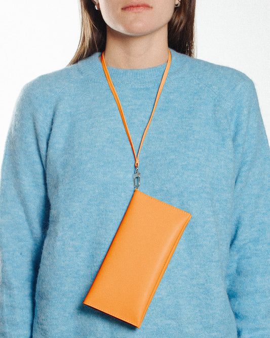 Flat orange purse