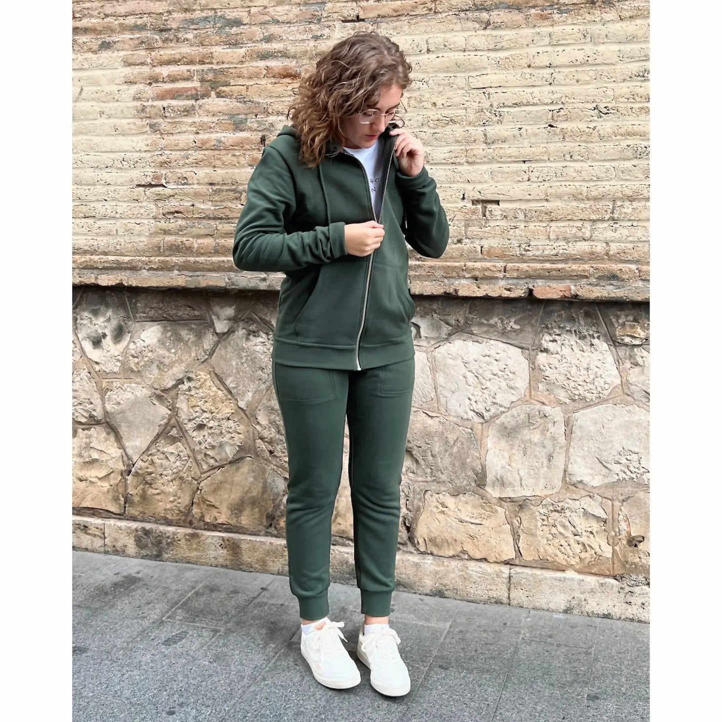 Green zip-up sweatshirt • unisex