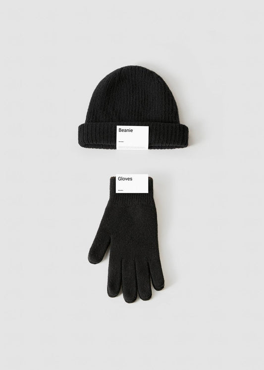 Recycled cotton hat + gloves