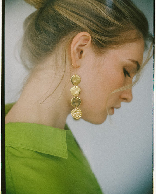 Shiny hoop earrings