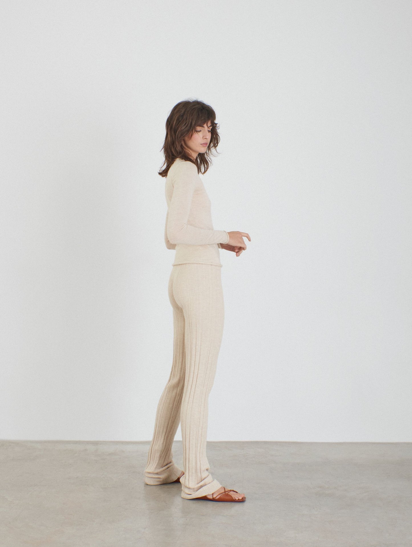 Cashmere tight knitted trousers