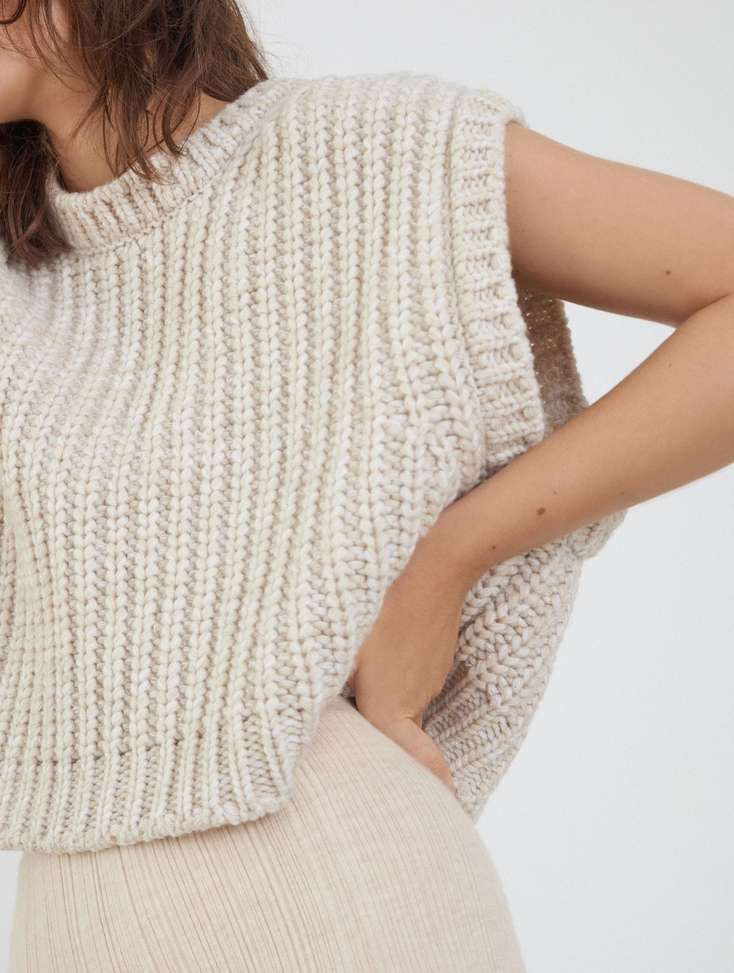 Chaleco Cashmere knitted  chunky