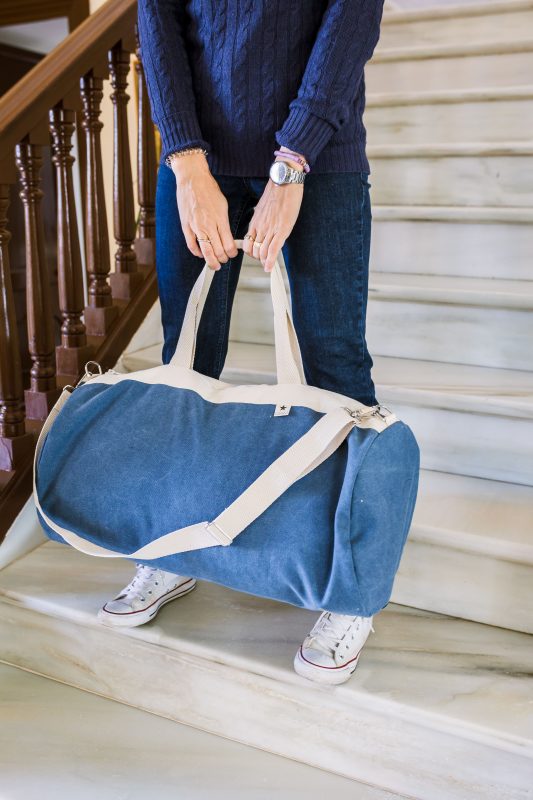 Canvas travel bag for children - Blue - Sea