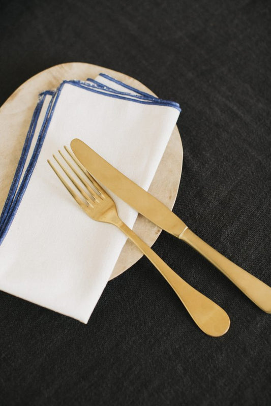 Blue edged cotton napkin (2 units)