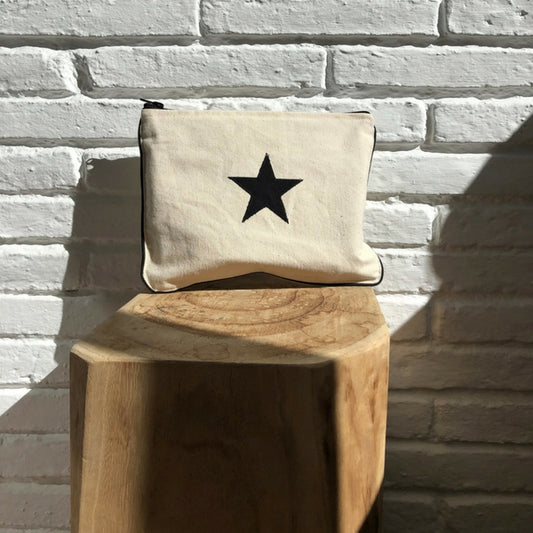 Canvas beach bag and embroidered star
