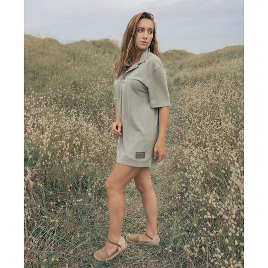 Olive short sleeve dress