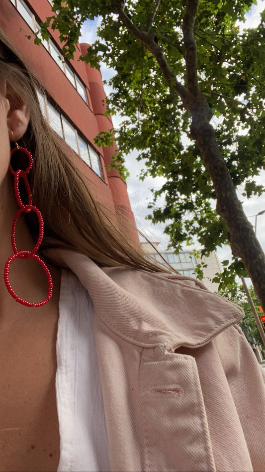 Red alert earrings