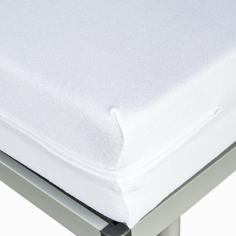 Funda de colchón de rizo elástica 100% algodón con cremallera para cobertura total