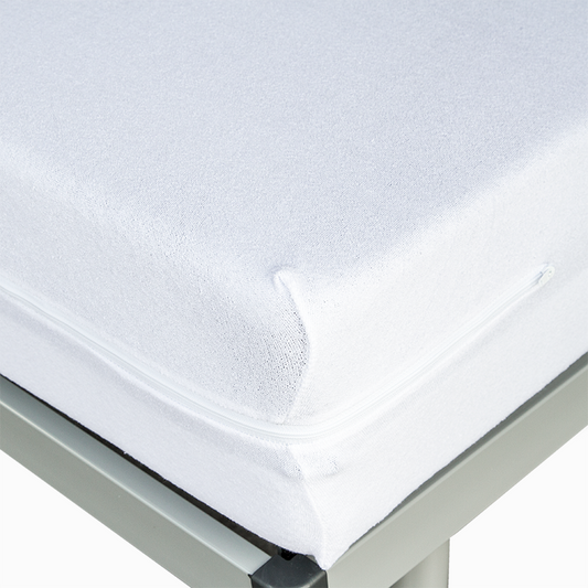 Funda de colchón de rizo elástica 100% algodón con cremallera para cobertura total