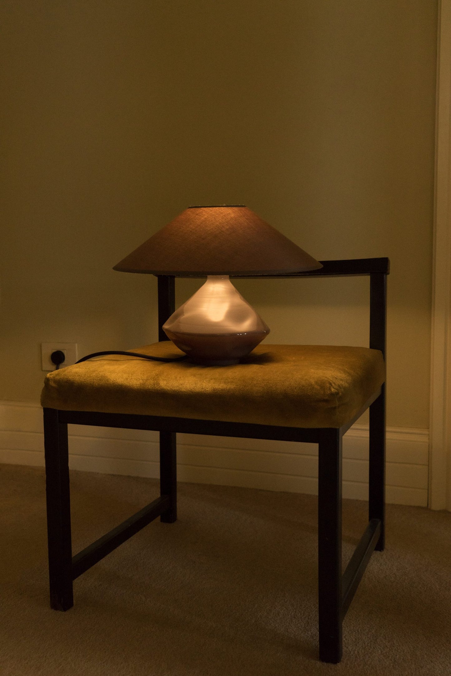 Brown-Conical Glass Lamp