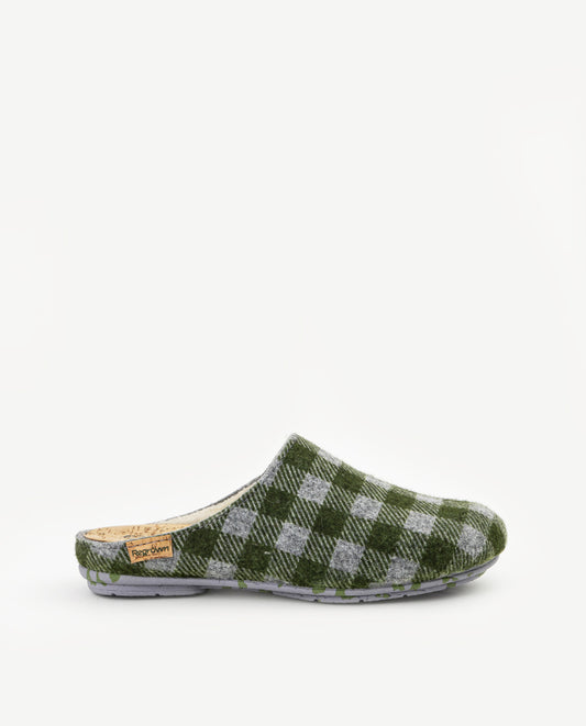Green honey khaki winter women's and men's slippers