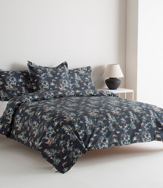 Percale Reversible Duvet Cover 200h Bed 200 - Animals
