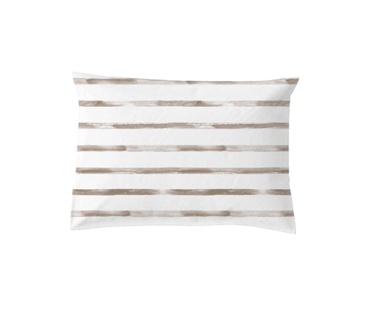 Beige Striped Pillow Case Bed 90