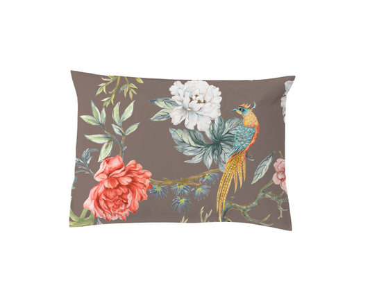 Brown Japanese Flowers Pillow Case Bed 135