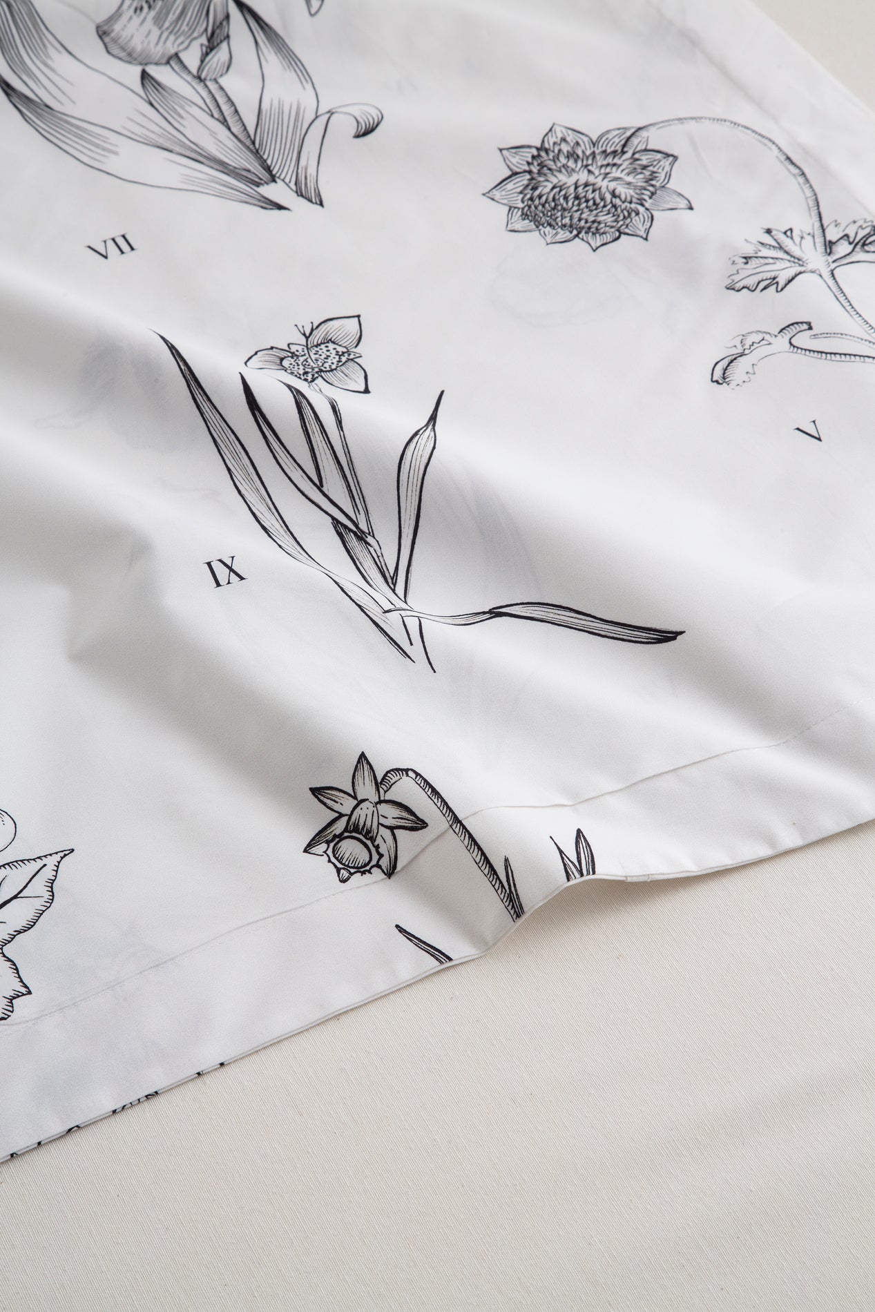 Percale Cotton Top Sheet 200h Bed 90 - Flowers SINMAS