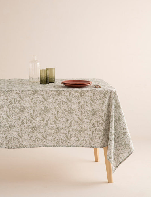 Green Stain-Resistant Cashmere Tablecloth 140x200- Hana Lole