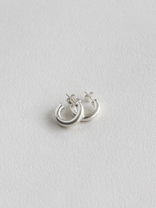 NY hoops earrings (m) silver