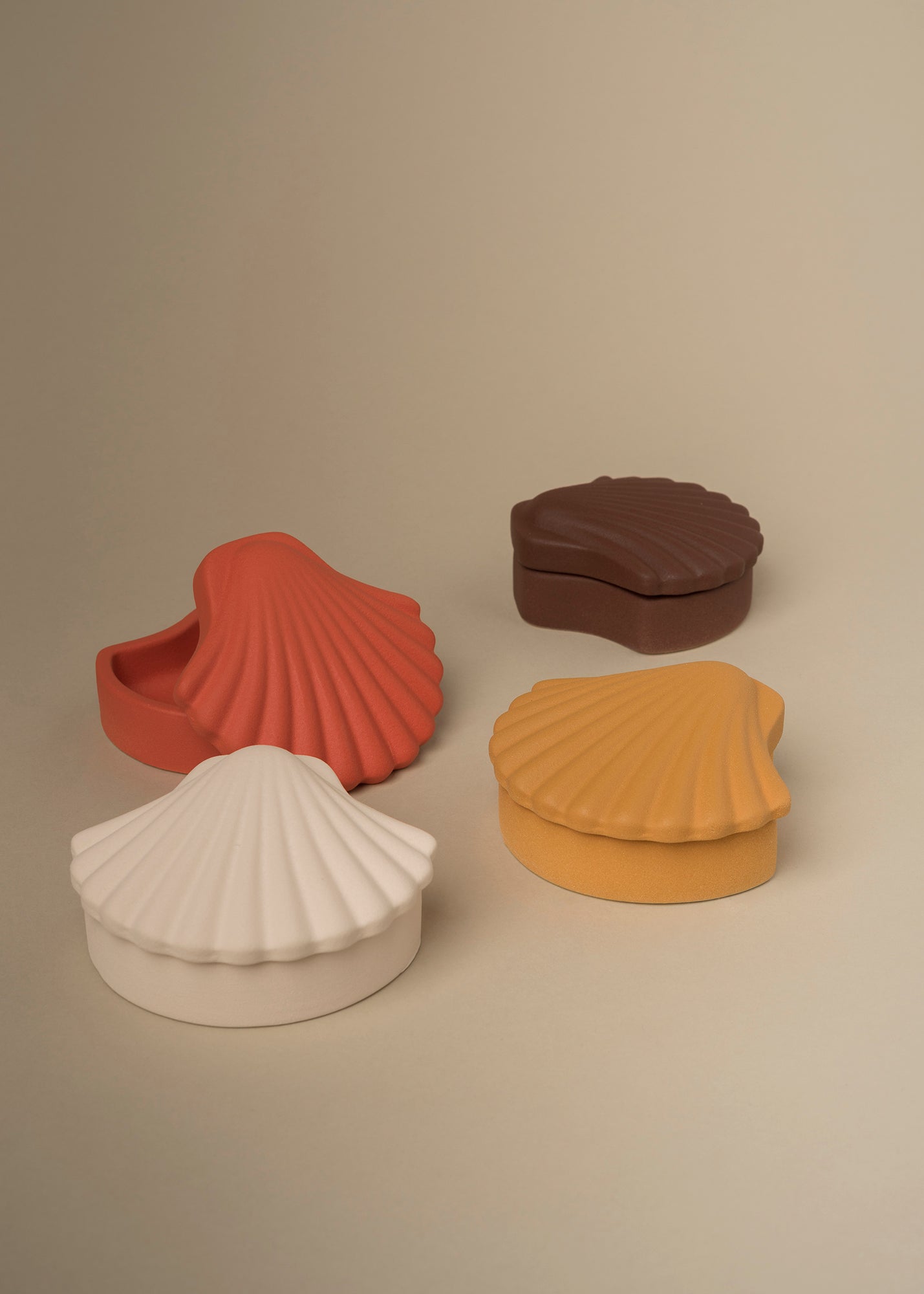 Red Orange Seashell Box