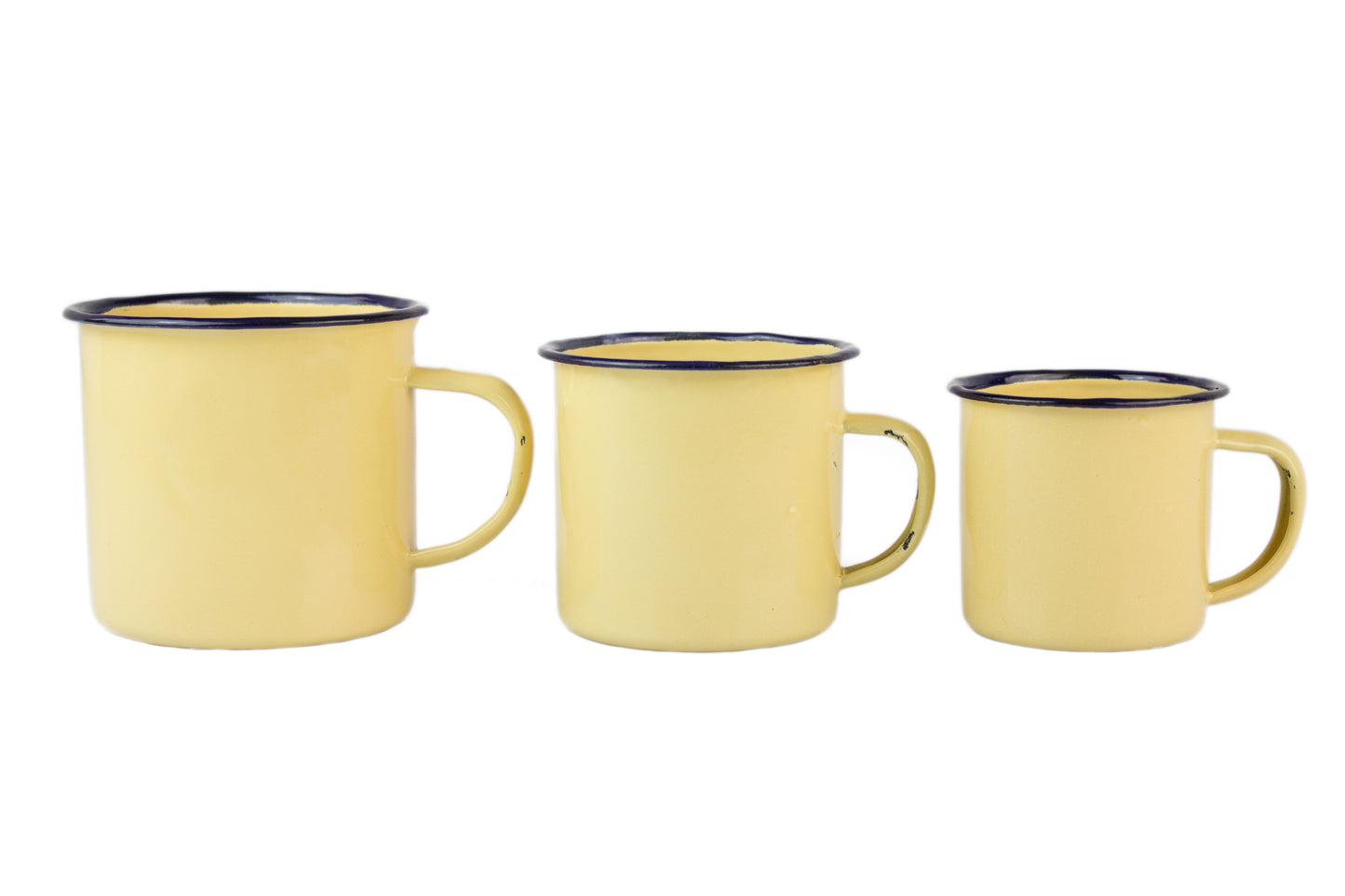 Mug - Set of 3 enameled in natural sienna tones