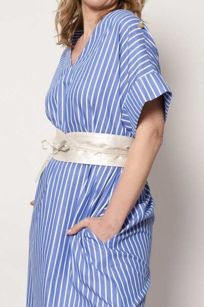 Striped Midi Dress-Organic Cotton