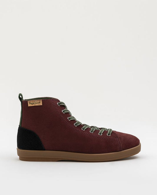 Red leather ankle boots acotango large burgundy
