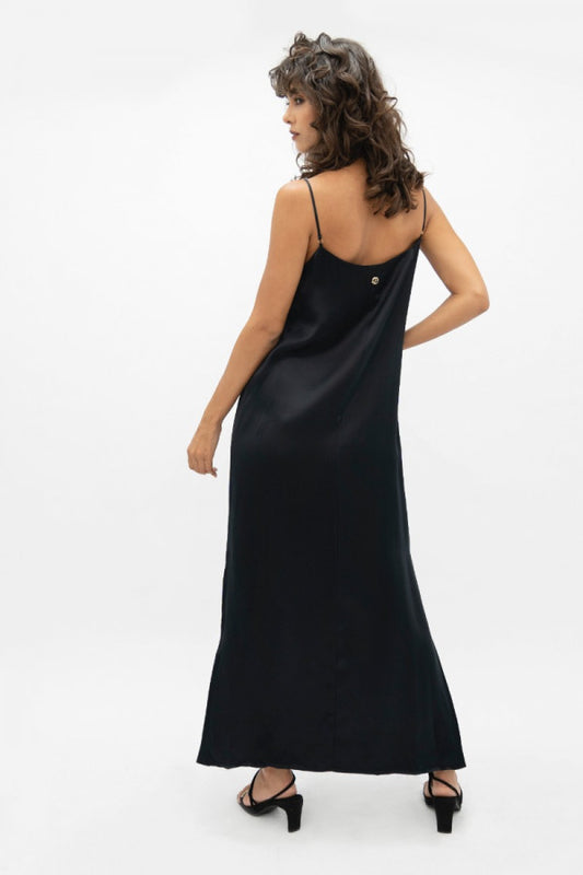 Calabar Dress - Silk Slip - Black