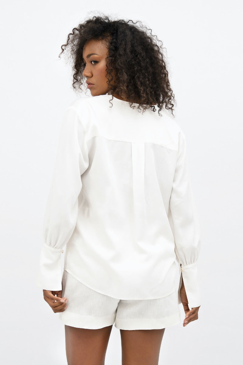 Camisa Cap Ferret - TENCEL™ Long Sleeves - Porcelain