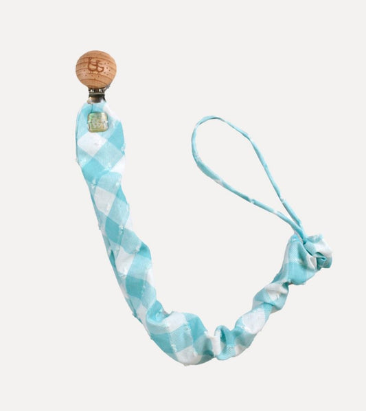 WATER VICHY FABRIC PACIFIER HOLDER