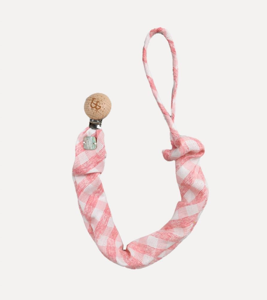 PALO VICHY FABRIC PACIFIER HOLDER