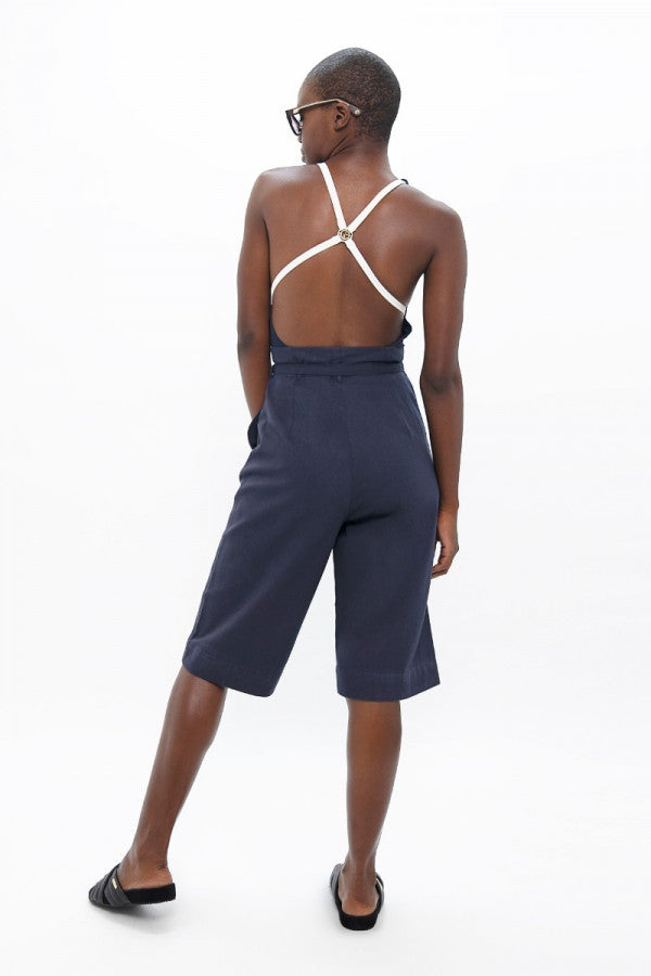 Florence Pant - Organic Cotton Bermuda Shorts - Summer Night