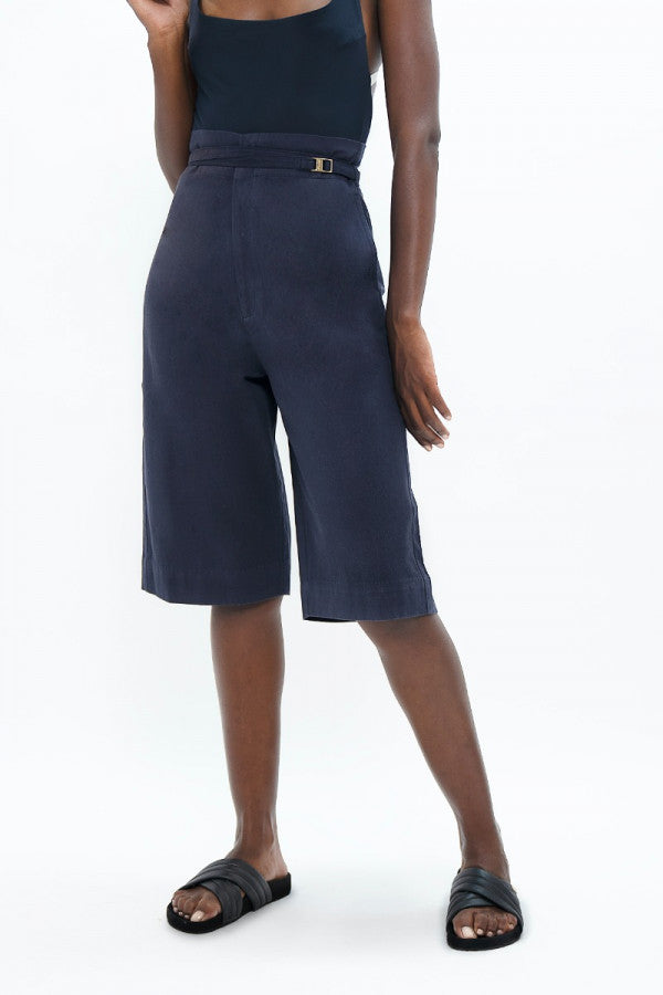 Florence Pant - Organic Cotton Bermuda Shorts - Summer Night