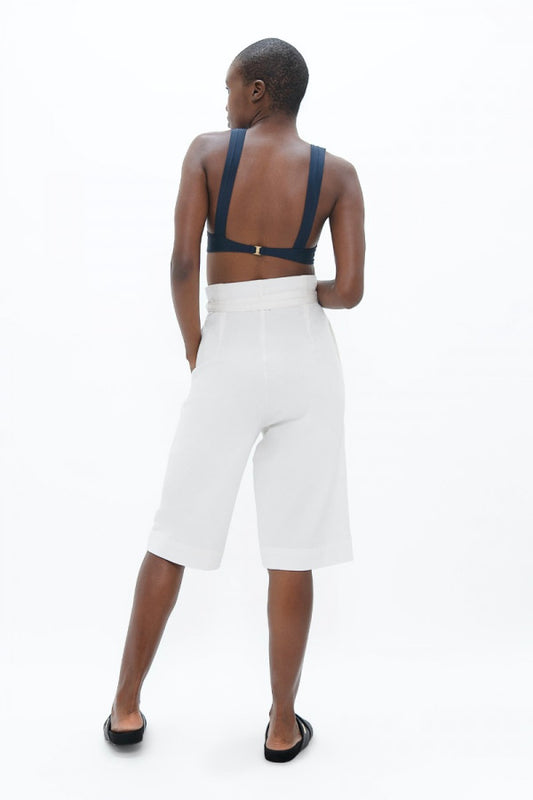Pantalón Florence - Organic Cotton Bermuda Shorts - White Dove