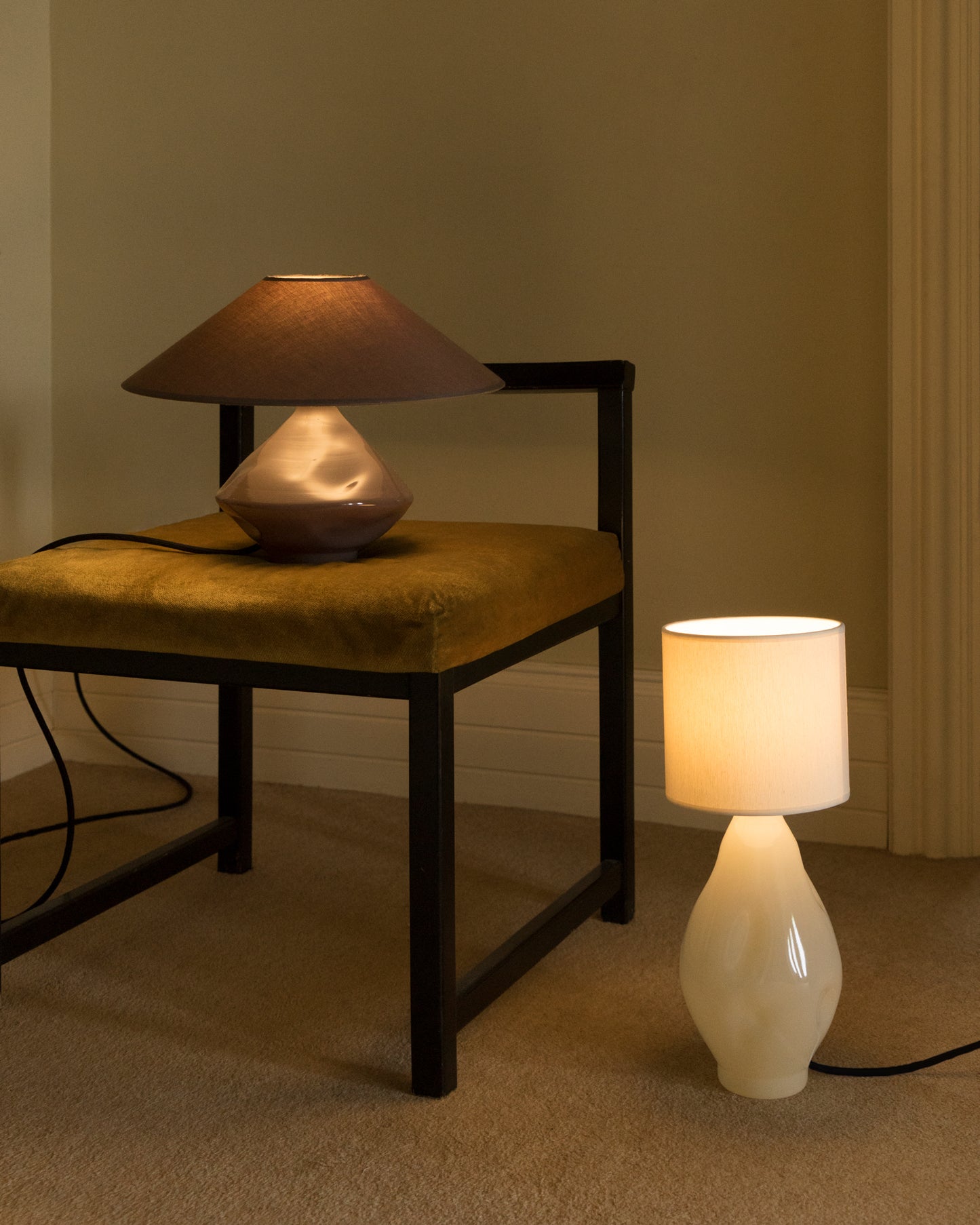 Brown-Conical Glass Lamp