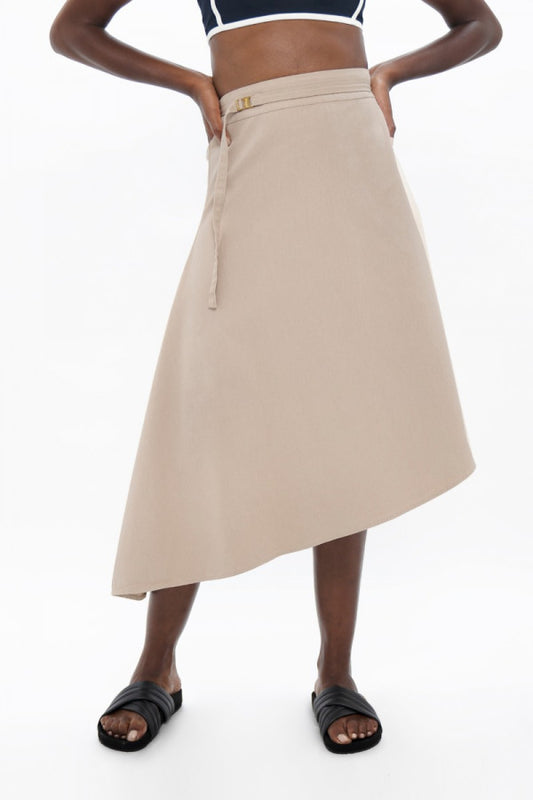 Mallorca Skirt - Organic Cotton Asymmetric - Sand