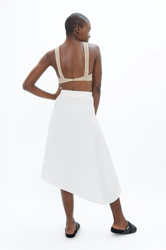 Mallorca Skirt - Organic Cotton Asymmetric - White Dove