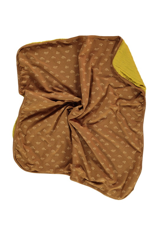 Reversible brown baby blanket
