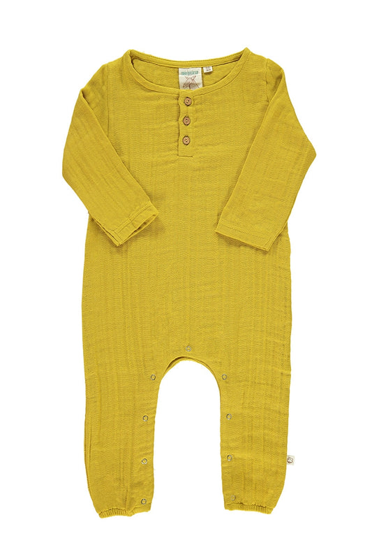 Mustard basic muslin baby jumpsuit