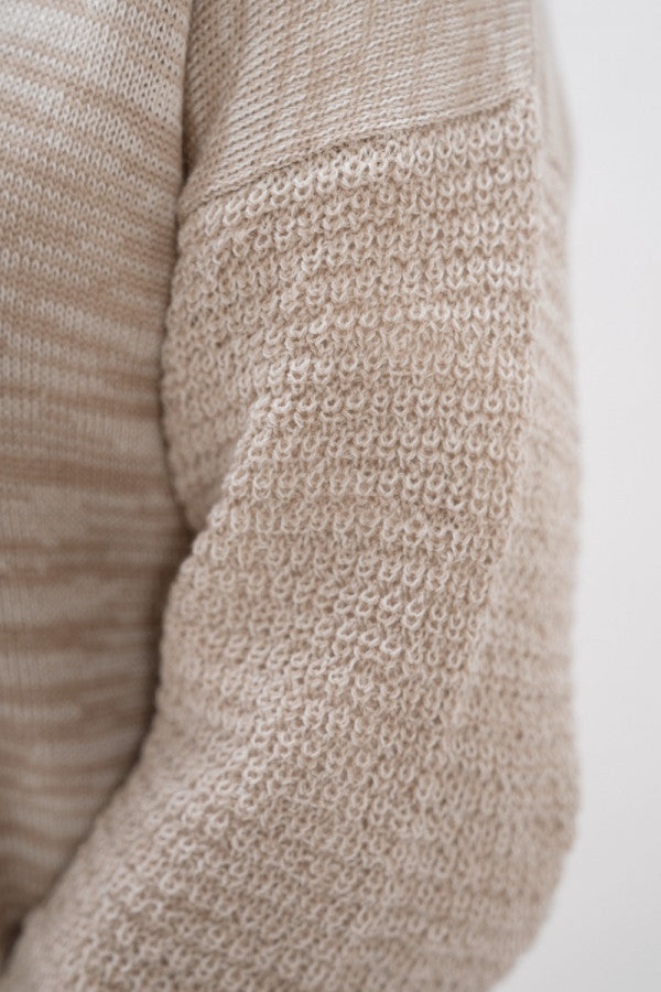 Nagano Sweater - Wool V-Neck - Sand Marl