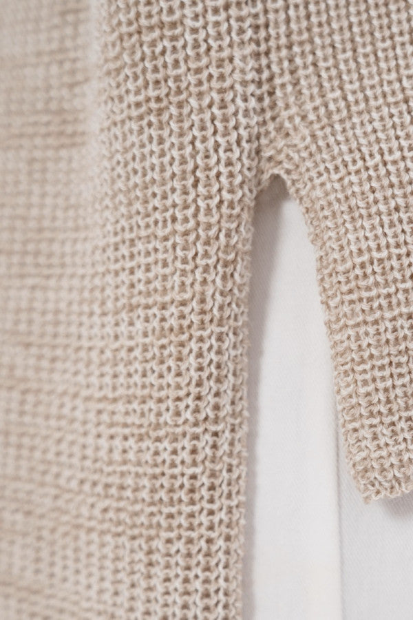 Ottawa Sweater - Hand Knitted Wool High Neck - Sand Marl