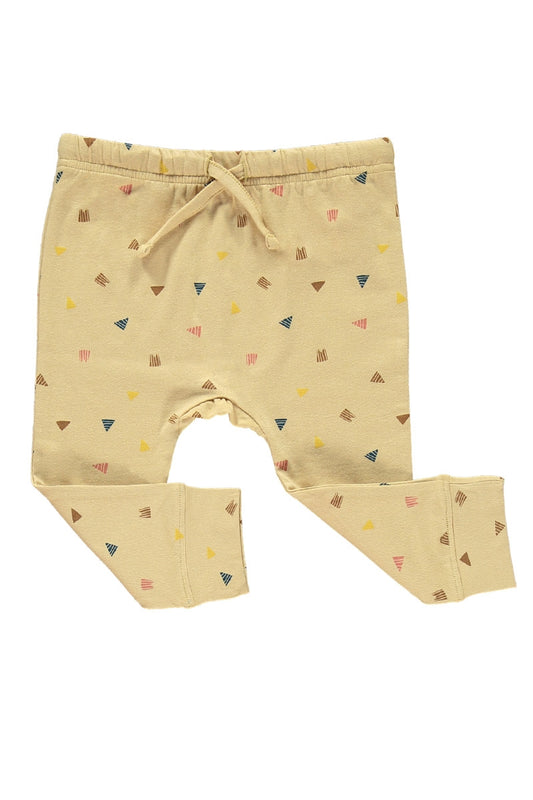 Pantalón bebé beige estampado triángulos