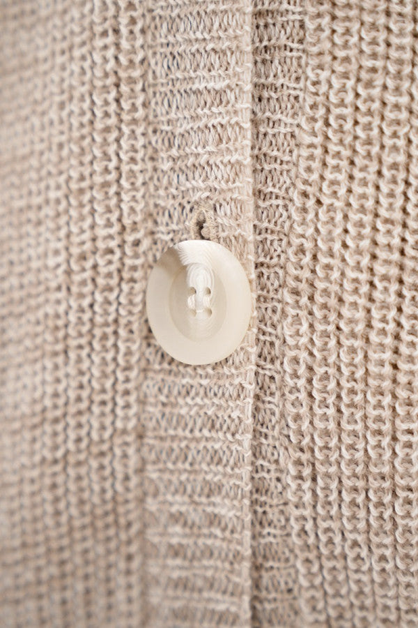 Cárdigan Salzburg - Hand Knitted Wool Cocoon - Sand Marl
