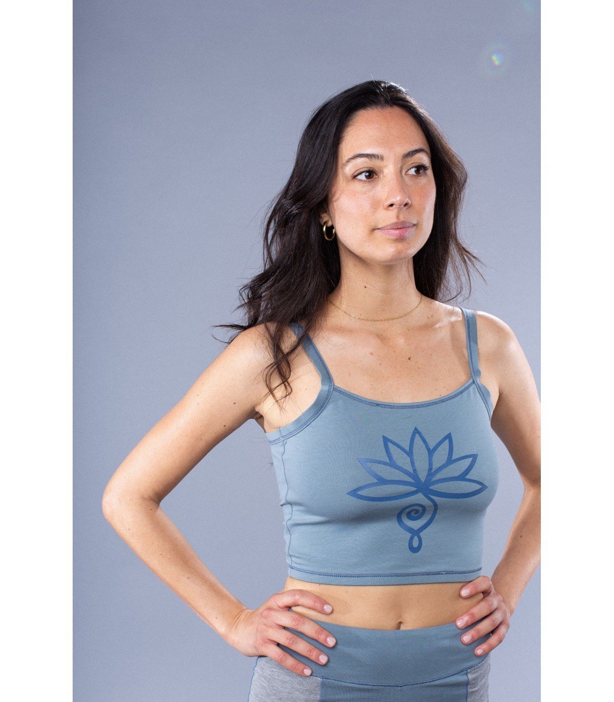 LOTUS TOP WITH BLUE PRINT