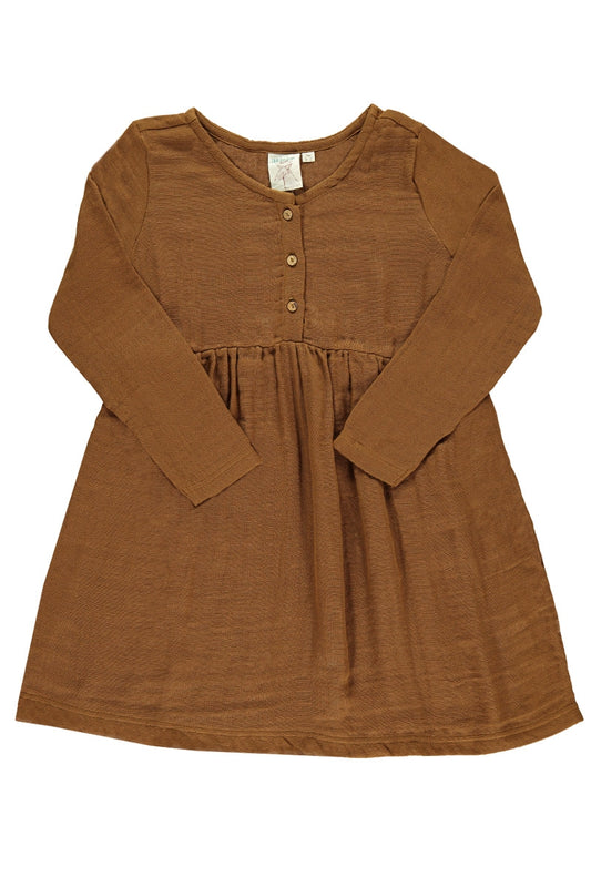 Vestido muselina basic marrón
