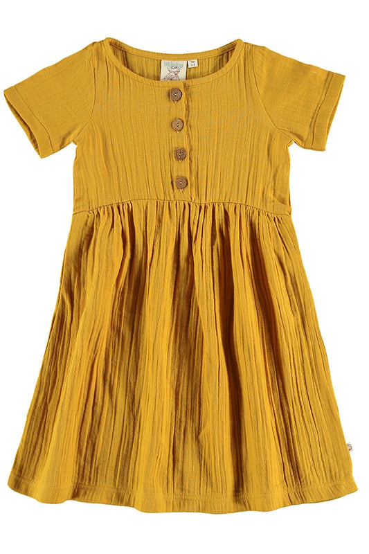 Mustard muslin dress